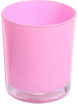 Pembe Pastel Renk Cam Mumluk - Iç Boyama - Doluma Uygun