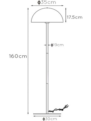 Woodhub Mushroom Lambader Modern Dekoratif Metal Oturma Odası Çalışma Odası Zemin Lambası