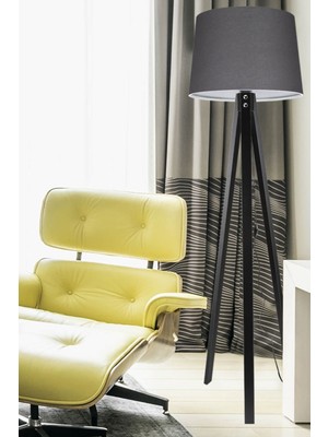 Woodhub Deko Lambader Siyah Ayak / Füme Şapka