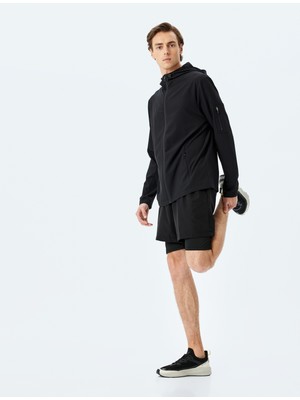 Koton Beli Bağcıklı Cep Detaylı Baskılı Taytlı Spor Şort