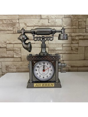 Hediyeniz Bizde Kişiye Özel Antik Telefon Masa Saati