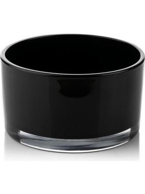 Siyah Iç Boyama Oval Cam Bardak - Doluma Uygun