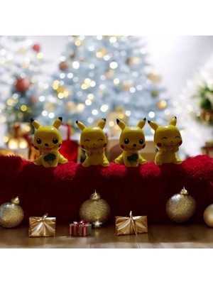 Kuzey Oyuncak 4 Adet Pikachu Pokemon Biblo Dekoratif Biblo Noel Süsleri Yılbaşı leri  Vitrin Dekor