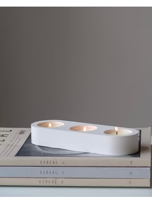 Dekoratif 3’lü Tealight Beton Mumluk