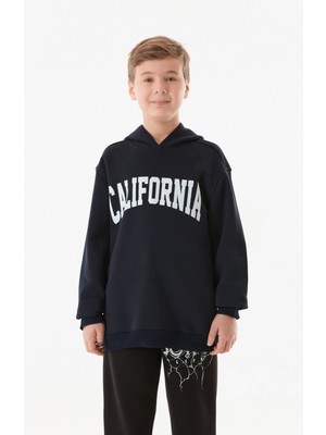 3 Iplik California Baskılı Kapüşonlu Erkek Çocuk Sweatshirt