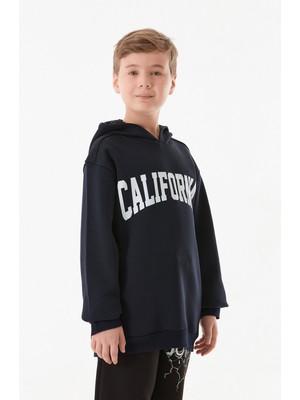 3 Iplik California Baskılı Kapüşonlu Erkek Çocuk Sweatshirt