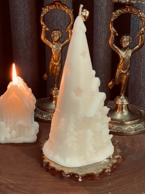 Mumias Candle Yeni Yıl Happy Christmas Çam Ağacı Dekoratif Mum