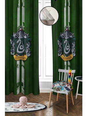 Doruklar Home Collection Dijital Baskı Yıkanabilir Harry Potter Desenli 2 Kanat Bebek ve Çocuk Odası Fon Perdesi