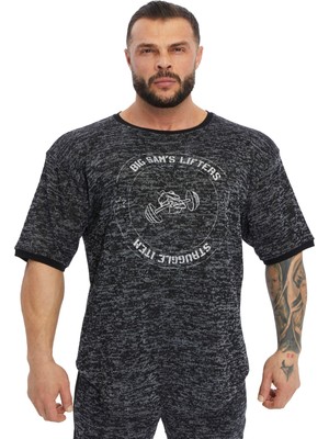 Big Sam Oversize Antrenman Gym T-Shirt Silver Rag Top