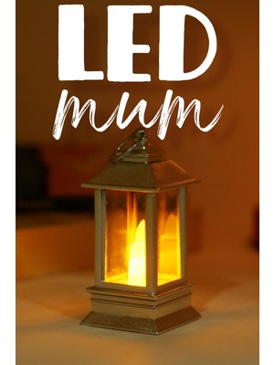 Telvesse LED Mum Mini Dörtgen Tip Pil Dahil Dumansız Alev Ledli Yapay Dekoratif Mum Dekor Işığı Gümüş PT434