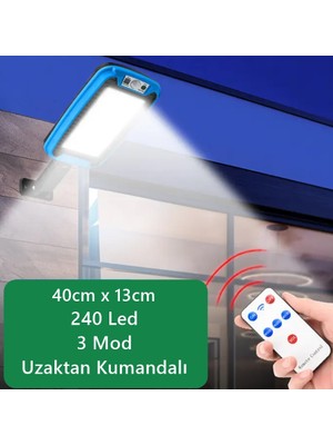 Gaman ES-C240 Güneş Enerjili Solar 240 LED Bahçe Aydınlatma LED Işık Su Geçirmez Kumandalı 3 Modlu Hareket Sensör