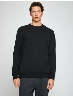 Koton Basic Bisiklet Yaka Sweatshirt Uzun Kollu