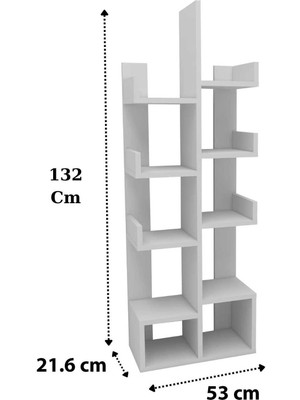 Reyo Home Enda Pamfilya 10 Bölmeli/raflı Kitaplık Beyaz