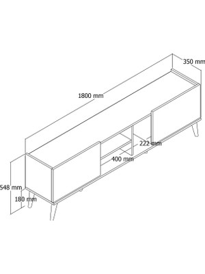 Mezza Lotus (Ahşap Ayaklı) Tv Ünitesi Sepet Rengi 1350