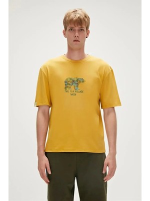 Bad Bear Re-Finger 0 Yaka Erkek Tshirt - Hardal