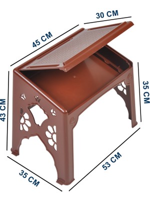 Plas Rahle Sandıklı Büyük Rahle Kahve Dayanıklı Kur'an'ı Kerim Okuma Sehpası 15 Adet
