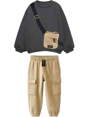 Barbosa Erkek Çoçuk Cepli Sweatshirt  Pantolon Takım