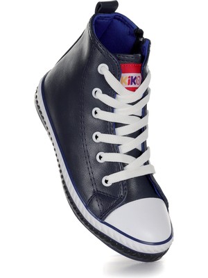 Kiko Kids Pant Günlük Bağcıklı Fermuarlı Erkek Bebek Spor Ayakkabı Lacivert