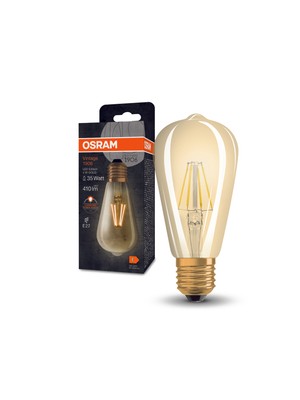 Osram LED Vintage Gold Edison 4W 2400K 410LM E27 Duy Flamanlı Sarı Işık Ampul