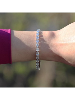 Necati Gün Elips Su Yolu Sky Diamond Gümüş Bileklik