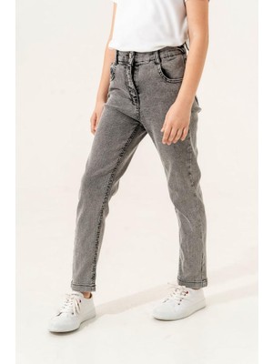 Kız Çocuk Likralı Dar Paça Kot Pantolon G2153