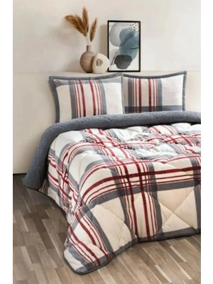 Merinos Comforter Set, Çift Kişilik Yorgan Seti (220 x 240)-VERA Kırmızı