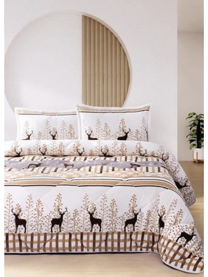 Merinos Comforter Set, Çift Kişilik Yorgan Seti (220 x 240)-DEER Bej