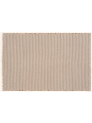 Costa Saçaklı Çizgili Cotton %100 Pamuk Kilim 90x140 Cm Kum Rengi