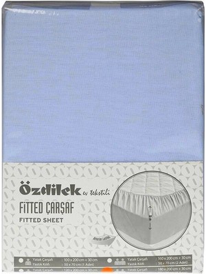 Özdilek Fitted Lastikli Tek Kişilik Battal Çarşaf Seti (120X200)-GÖK Mavi