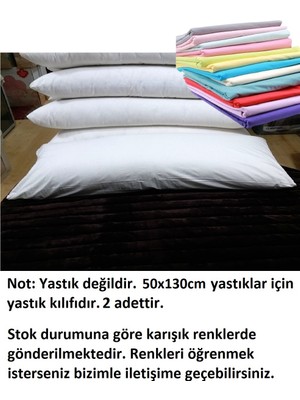 Mandaş Tekstil 2 Adet 50 x 130 Karı Koca Yastık Kılıfı, Uzun Yastık Kılıfı (50 x 130)-KARIŞIK Renkli