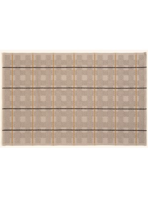 Costa Saçaklı Jakarlı %100 Pamuk Kilim 90X140 cm Bej