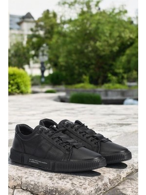 Hammer Jack 102 20250 Basel Siyah Deri Sneaker Erkek Günlük Spor Ayakkabı