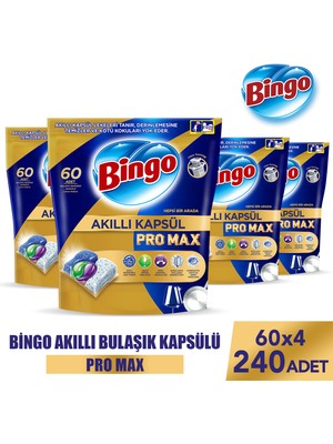 Bingo Akıllı Kapsül Pro Max Bulaşık Makinesi Deterjanı Tableti 240 Adet