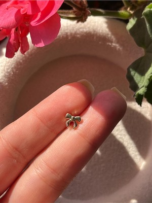 2D2B Nature Cerrahi Çelik Arkası Düz Kurdele Piercing,tragus, Helix, Kıkırdak.