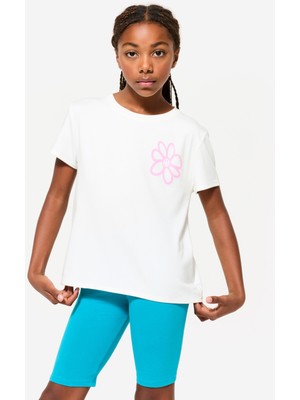 Decathlon Çocuk Spor Tişörtü - Desenli Beyaz