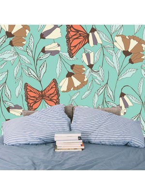 Duvar Kaplama Folyo Kelebekler Kendinden Yapışkanlı 50 cm  x 300 cm