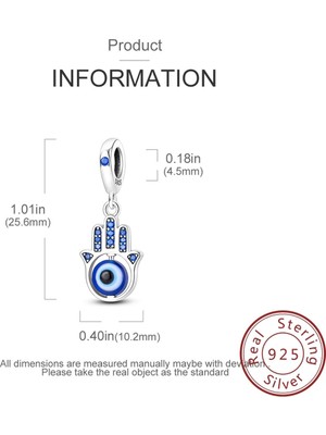 Mam Hamsa Eli Nazar Boncuklu Charm