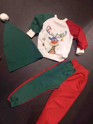 Masal Yılbaşı Çocuk 3lü Pijama Takimi