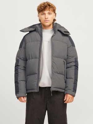 Jack & Jones Erkek Rüzgara Dayanikli Kapüsonlu Puffer Mont - Aero