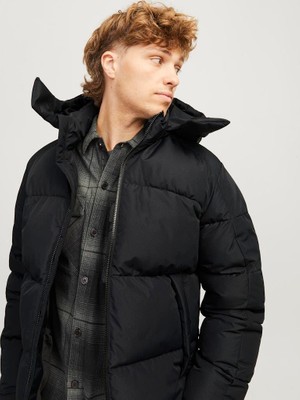 Jack & Jones Erkek Rüzgara Dayanikli Kapüsonlu Puffer Mont - Aero