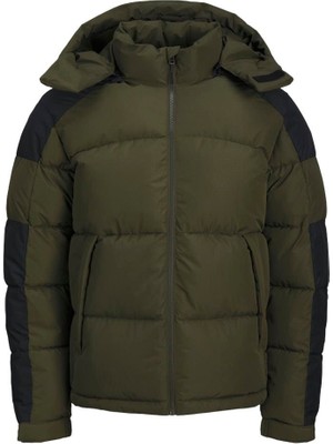 Jack & Jones Erkek Rüzgara Dayanikli Kapüsonlu Puffer Mont - Aero