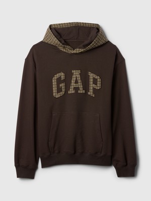 Gap Erkek Kahverengi Gap Logo Houndstooth Desenli Sweatshirt