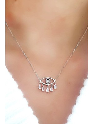 Ose Shop Zirkon Taşlı 925 ayar Gümüş Göz Kolye