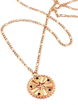 Ose Shop Yıldız figürlü 925 ayar Gümüş Rose Plaka Kolye