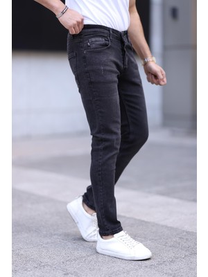 Erkek Jean Slim Fit Dar Paça Likralı Esnek Kot Pantolon
