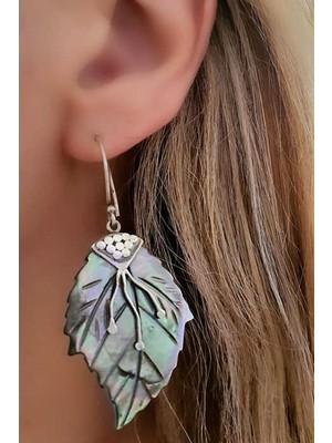 Ose Shop Kaplan sedef el isi tasarim gümüş küpe