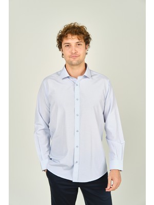 Figs Erkek Slim Fit Uzun Kollu Pamuklu Gömlek 0017 Açık Mavi