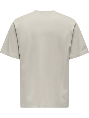 Only & Sons Erkek Onscurated Bisiklet Yaka %100 Pamuk T-Shirt 22030925 Taş