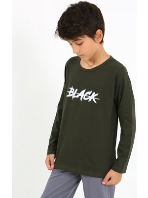 Akbeniz Erkek Çocuk Uzun Kol Penye Pijama Takım 20437 Haki