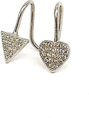 Ose Shop Zirkon Taşlı Trend Gümüş Kıkırdak Küpesi